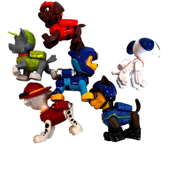 Paw Patrol Action Figures Set 6 Rocky Zuma Chase Marshall Robo-Dog Small - Picture 7 of 8